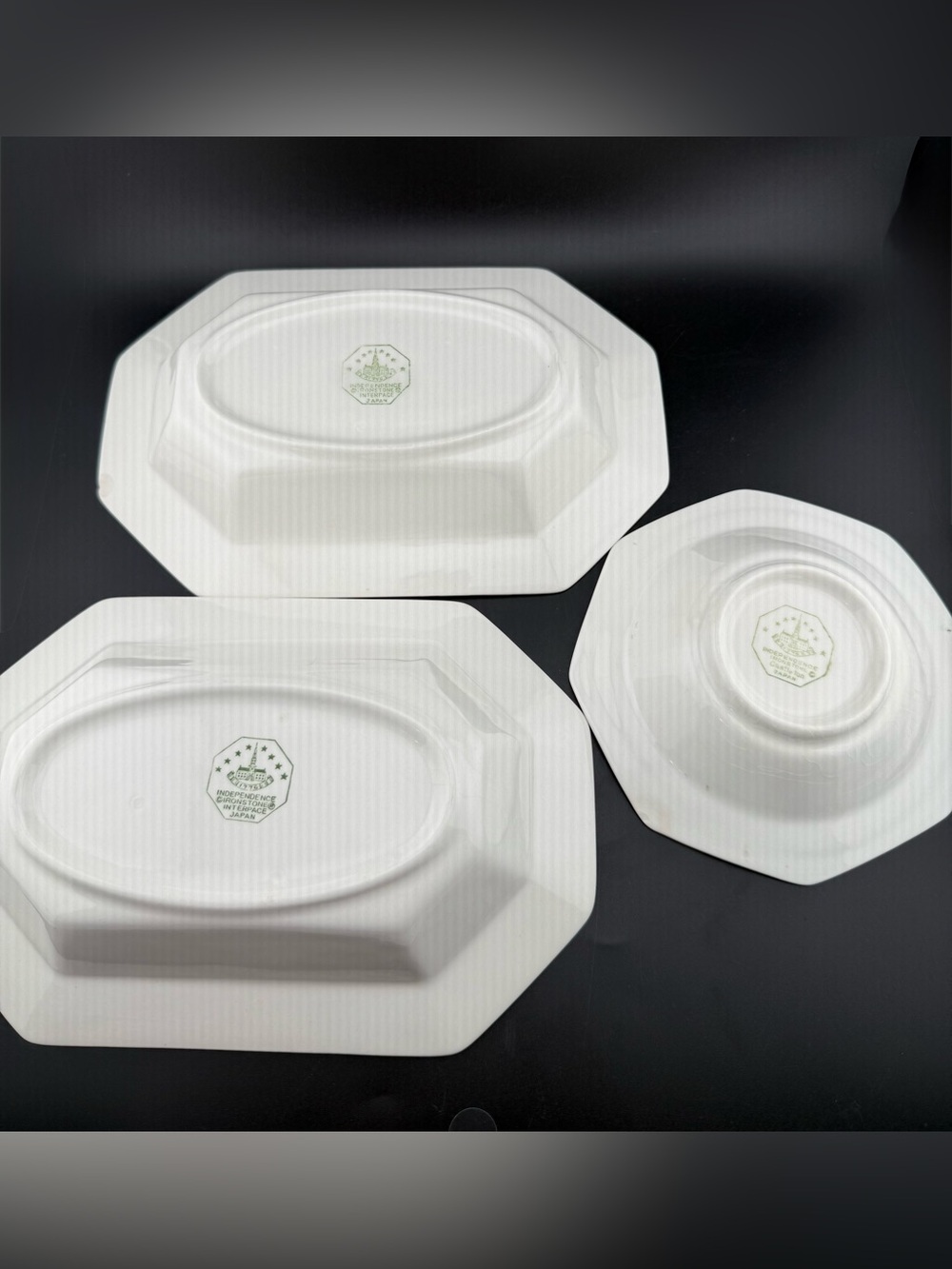 2 Independence Ironstone Rectangle Serving Bowls. Japan 9”x6” plus small bowl. - Picture 3 of 13